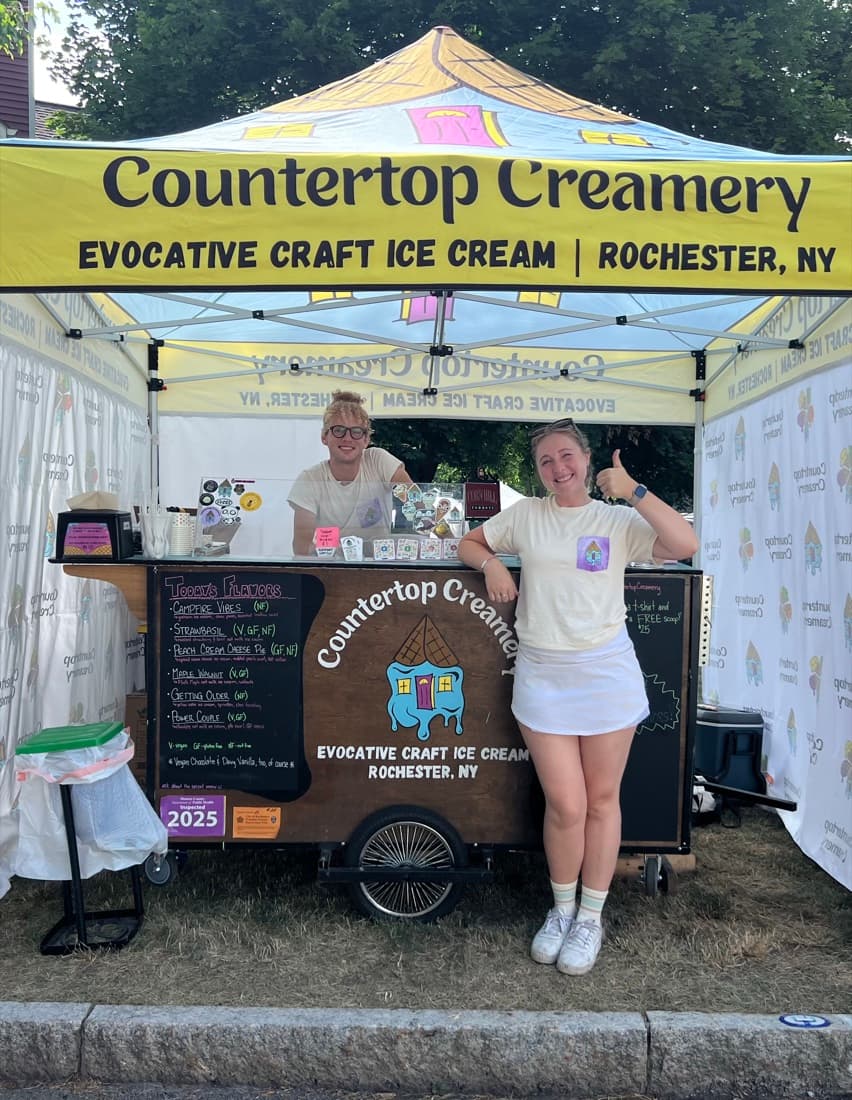 Travis and his girlfriend at the Countertop Creamery pop-up